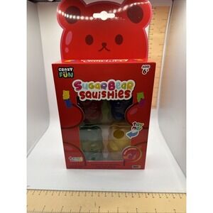 Crazy Fun Sugar Bear Squishies 4 Pack Scented Gummy Bear Fidget Toys New